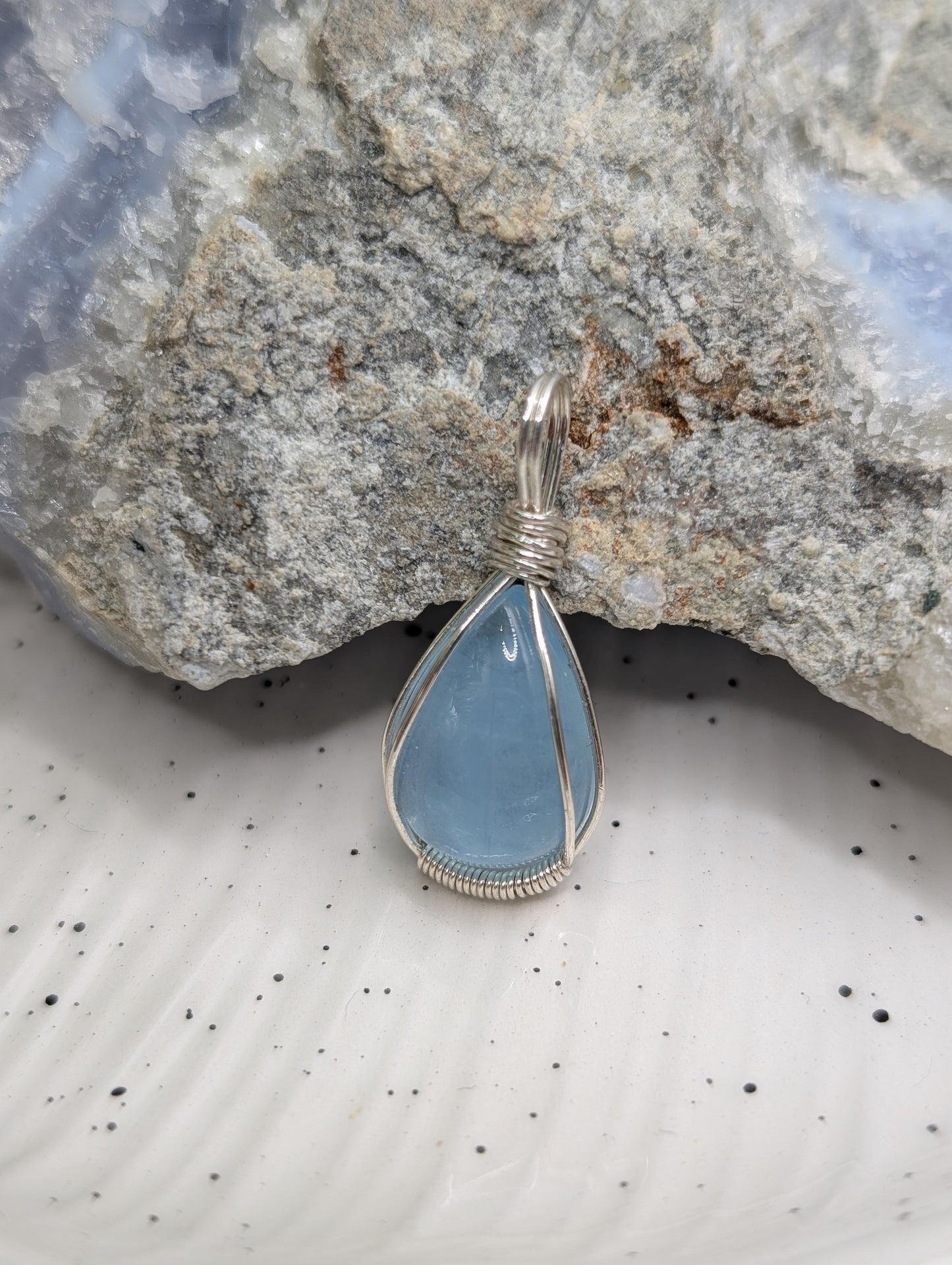 Silver Plated Aquamarine Pendant