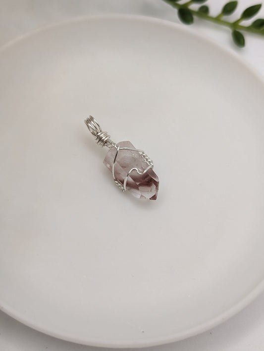 Silver Plated Pink Lithium Point Pendant
