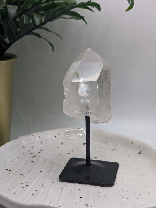 Natural Clear Quartz Point on Stand