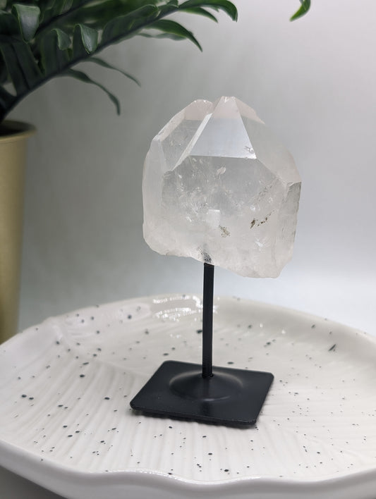 Natural Clear Quartz Point on Stand