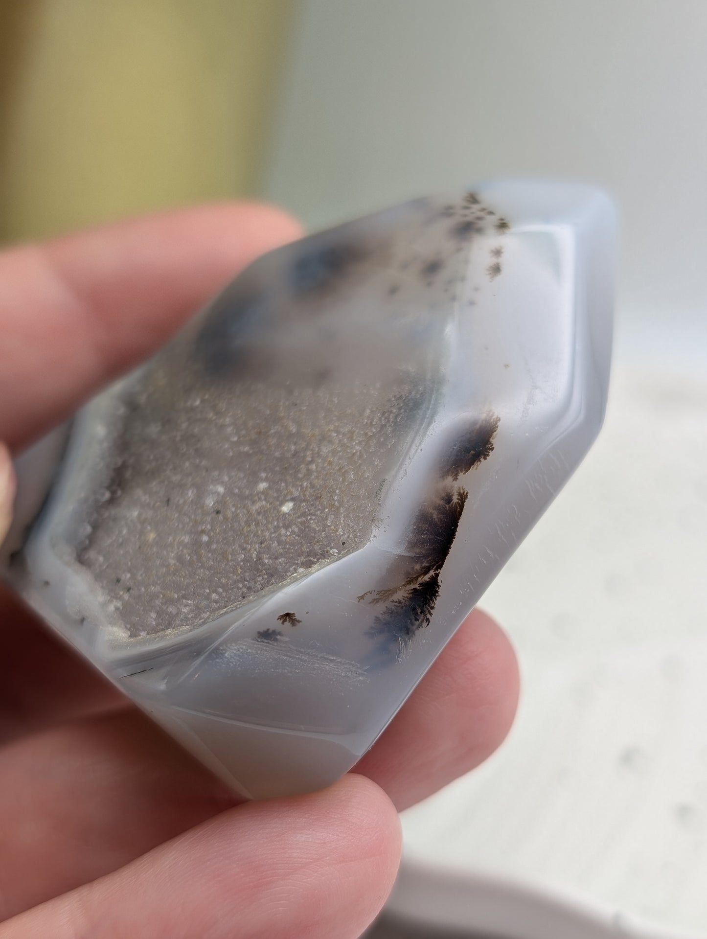 Druzy Agate Freeform with Dendritic Inclusions