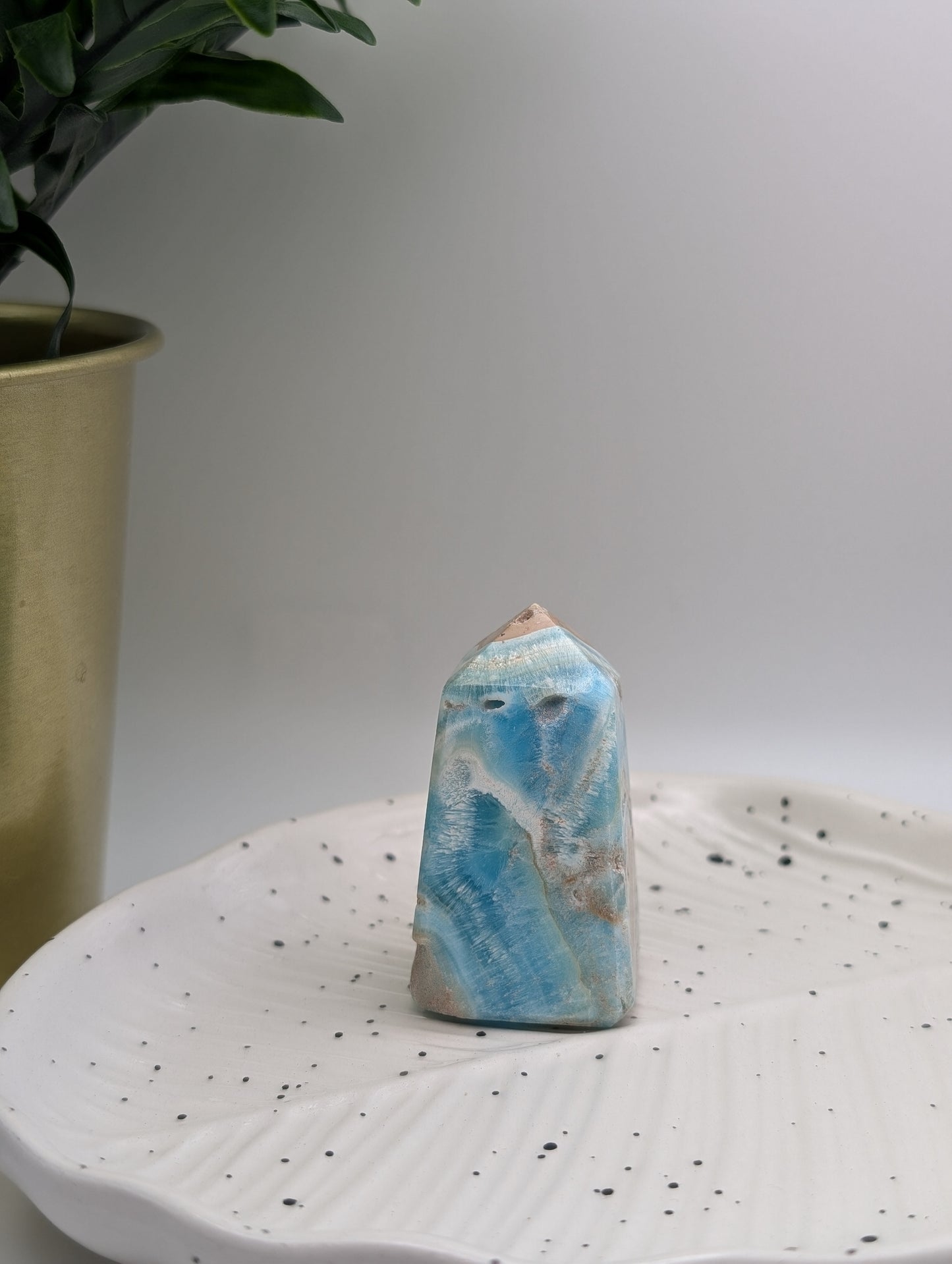 Blue Aragonite Obelisk