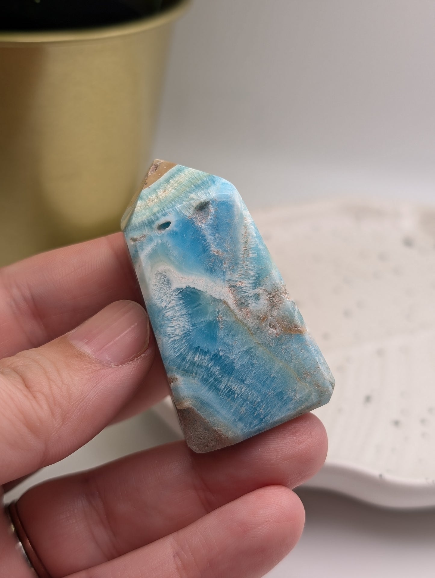 Blue Aragonite Obelisk