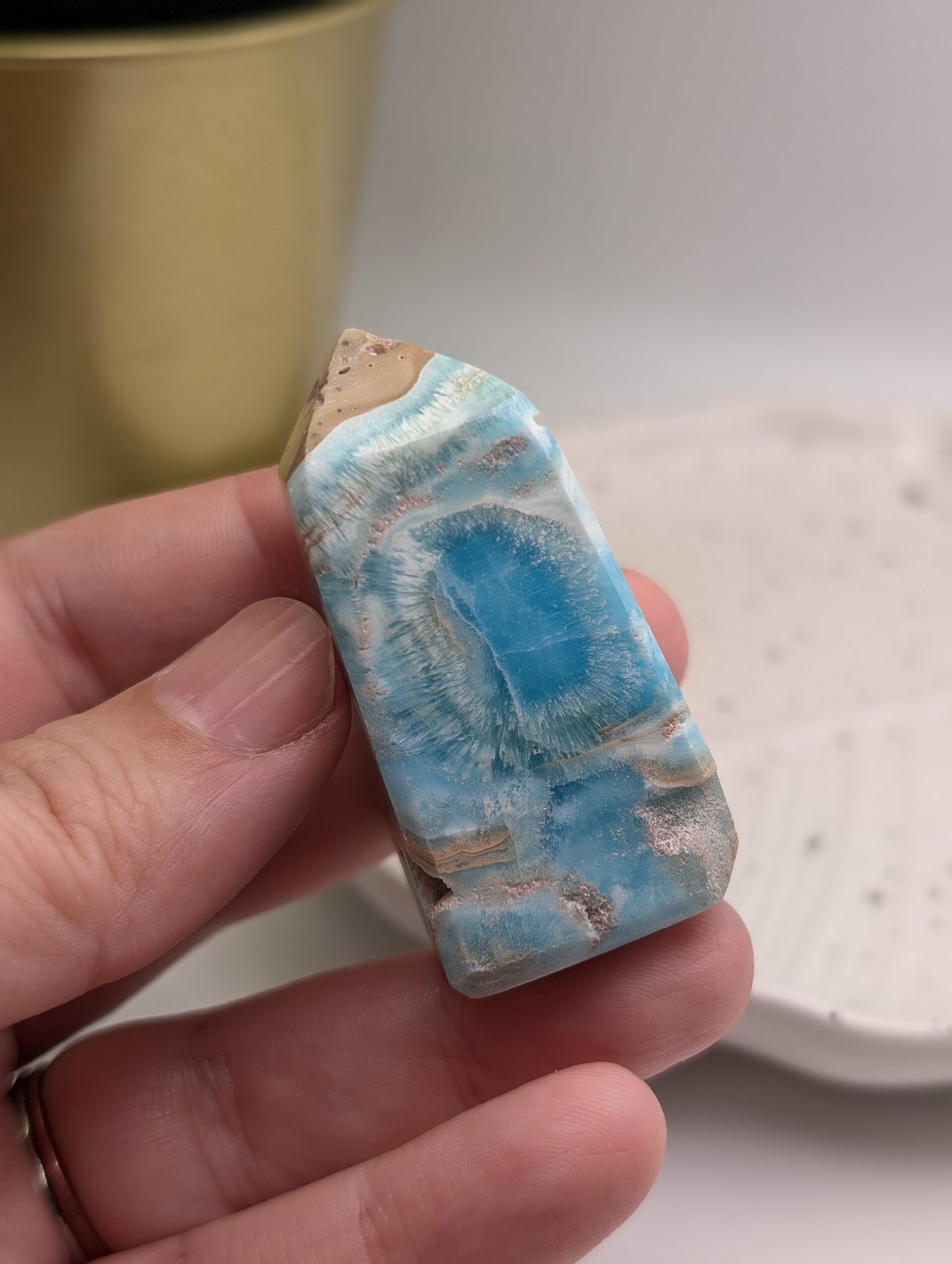 Blue Aragonite Obelisk