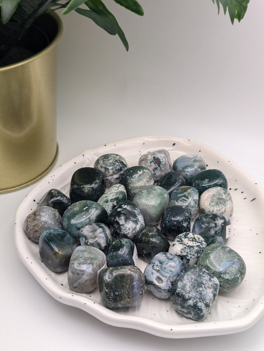 Moss Agate Tumbles